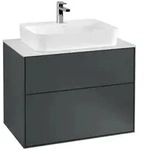 V&B Waschtischunterschrank Finion 80x60,3cm, Abd.-Pl. wh. m, md bl. m Lac