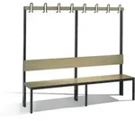 C+P Garderobenbank mit R&uuml;ckenlehne, Basic Plus, H1650xB1960xT407mm, Gestell