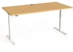 STIER Elektrisch h&ouml;henverstellbarer Schreibtisch 501-20 160 x 80cm Buche Wei&szlig;