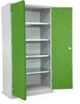 STIER Werkstattschrank 1940 x 1000 x 600 mm Hellgrau Gr&uuml;n