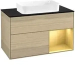 V&B Waschtischunterschrank Finion 100x60,3 cm, Reg re gol matt, Oak Veneer
