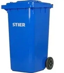 STIER 2-Rad-M&uuml;llgro&szlig;beh&auml;lter 240 l blau BxTxH 576x720x1067 mm