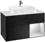 V&B Waschtischunterschrank Finion 100, Pl w m, Reg re wh. m Lac, bla m Lac