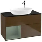 V&B Waschtischunterschrank Finion 100, Pl bla m, Reg Oli. m Lac, wal ven