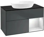 V&B Waschtischunterschrank Finion 100, Pl b m, Reg wh. m Lac, md bl. m Lac