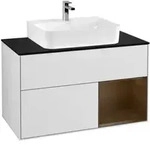 V&B Waschtischunterschrank Finion 100, Pl bla m, Reg re wal ven, wh. m Lac