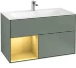 V&B Waschtischunterschrank Finion Reg links Gold matt, Olive Matt Lacquer