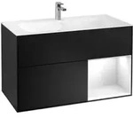 V&B Waschtischunterschrank Wandbeleuchtung Finion 99,6x59,1cm, Rg r glo wh. Lac, bla