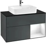 V&B Waschtischunterschrank Finion 100, Pl b m, Rg r g w Lac, md bl. m Lac