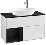 V&B Waschtischunterschrank Finion 100, Pl bla m, Reg bla m Lac, wh. m Lac