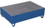 VARIOfit Auffangwanne mit Gitterrost f&uuml;r 2 F&auml;sser a 200 Ltr 1.200 x 800 mm