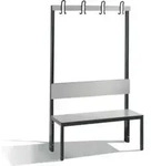 C+P Garderobenbank mit R&uuml;ckenlehne, Basic Plus, H1650xB1000xT407mm, Gestell