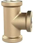 Riegler T-St&uuml;ck, 3 x Innengewinde, G 1, Druck 16 bar, Messing blank