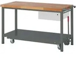 STIER Werkbank Premium mit abs. Fahrgestell und 1 Schublade BxTxH 1500x700x880...