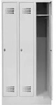 STIER Garderobenspind Premium mit Sockel 3 Abteile Drehriegel lichtgrau