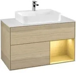 V&B Waschtischunterschrank Finion 100, Pl wh. m, Reg re gol m, Oa ven