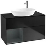 V&B Waschtischunterschrank Finion 100, Pl bla m, Reg md m Lac, bla m Lac