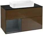 V&B Waschtischunterschrank Finion 100x60,3 cm, Rg li md bl. m Lac, wal ven