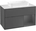 V&B Waschtischunterschrank Abdeckplatte wh. m Finion 100x60,3cm, Rg re Anthrac. m,