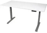 STIER Elektrisch h&ouml;henverstellbarer Schreibtisch TSR 120x80cm wei&szlig;/silber
