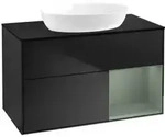 V&B Waschtischunterschrank Finion 100, Pl bla m, Reg Oli. m Lac, bla m Lac