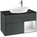 V&B Waschtischunterschrank Finion 100, Pl b m, Reg wh. m Lac, md bl. m Lac