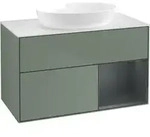 V&B Waschtischunterschrank Finion 100, Pl wh. m, Reg md m Lac, Oli. m Lac