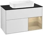V&B Waschtischunterschrank Finion 100x60,3 cm, Reg re Oa ven, wh. m Lac