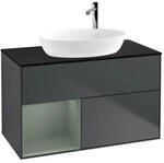 V&B Waschtischunterschrank Finion 100, Pl b m, Rg Oli. m Lac, md bl. m Lac