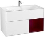 V&B Waschtischunterschrank Finion Regal rechts Peony, Glossy white lacquer