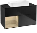 V&B Waschtischunterschrank Finion 100x60,3 cm, Reg li Oa ven, bla m Lac