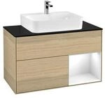 V&B Waschtischunterschrank Finion 100, Pl b m, Reg re glo wh. Lac, Oa ven