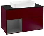 V&B Waschtischunterschrank Abdeckplatte bla m Finion 100x60,3cm, Reg li Anthrac. m,