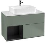 V&B Waschtischunterschrank Finion 100, Pl b m, Rg li bla m Lac, Oli. m Lac