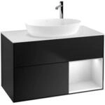 V&B Waschtischunterschrank Finion 100, Pl wh. m, Reg wh. m Lac, bla m Lac