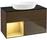 V&B Waschtischunterschrank Finion 100, Pl bla m, Reg gol m Lac, wal ven