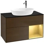 V&B Waschtischunterschrank Finion 100, Pl bla m, Reg gol m Lac, wal ven