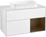 V&B Waschtischunterschrank Finion 100x60,3 cm, Reg re wal ven, glo wh. Lac