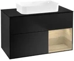 V&B Waschtischunterschrank Finion 100x60,3 cm, Reg re Oa ven, bla m Lac