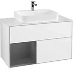 V&B Waschtischunterschrank Finion 100, Pl w m, Rg l A m, glo wh. Lac