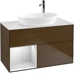 V&B Waschtischunterschrank Finion 100, Pl wh. m, Reg wh. m Lac, wal ven