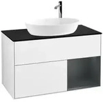 V&B Waschtischunterschrank Finion 100, Pl bla m, Reg md m Lac, glo wh. Lac