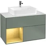V&B Waschtischunterschrank Finion 100, Pl bla m, Reg li gol m, Oli. m Lac