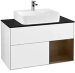 V&B Waschtischunterschrank Finion 100, Pl b m, Reg re wal ven, glo wh. Lac