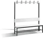 C+P Garderobenbank mit R&uuml;ckenlehne, Basic Plus, H1650xB1500xT407mm, Gestell
