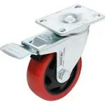 BGS Do it yourself Lenkrolle mit Bremse 80664, rot/schwarz, &Oslash; 100 mm