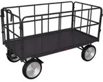 VARIOfit Handpritschenwagen mit 4 Rohrgitterw&auml;nden RAL 7016