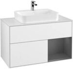 V&B Waschtischunterschrank Finion 100, Pl w m, Rg r A m, glo wh. Lac