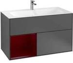 V&B Waschtischunterschrank Wandbeleuchtung Finion 99,6x59,1cm, Reg li Peo, Anthracite