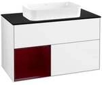 V&B Waschtischunterschrank Finion 100x60,3 cm, Reg li Peo, glo wh. lacquer